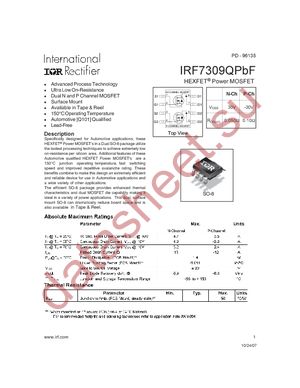 IRF7309QPBF datasheet  